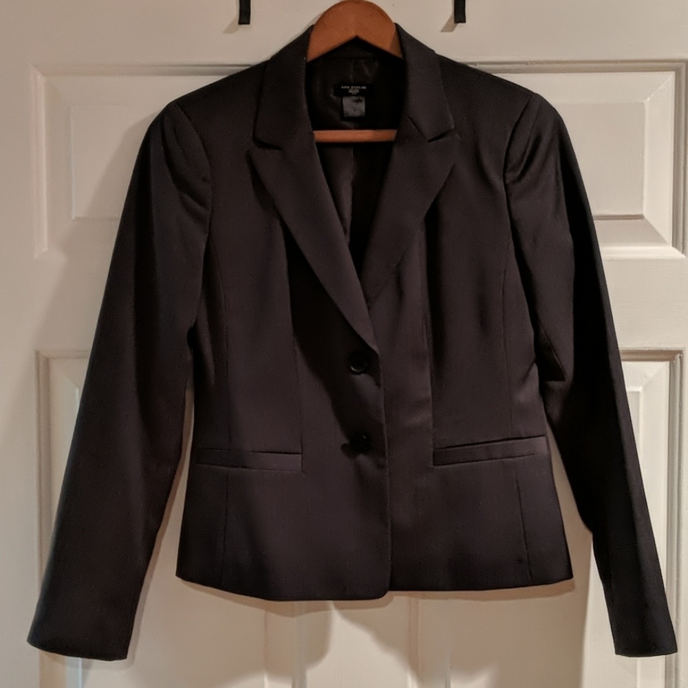 Ann Taylor gray pinstripe blazer